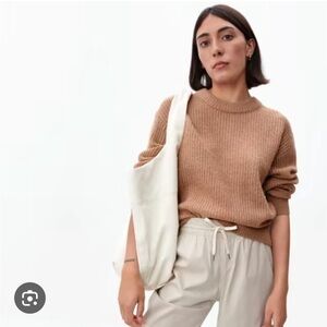Everlane The Oversized Alpaca Crew in Warm Taupe